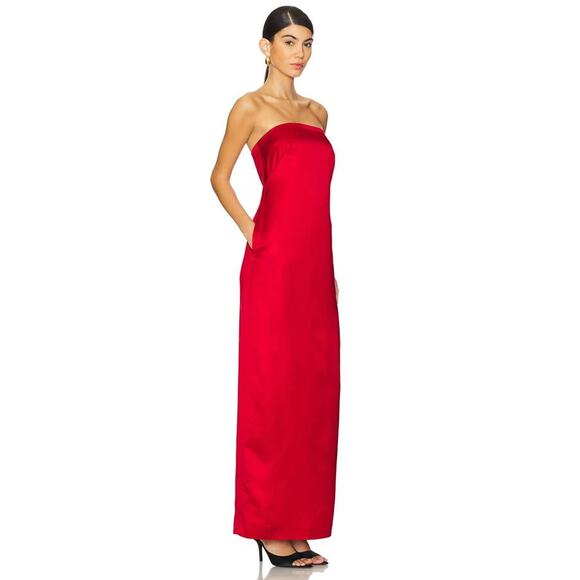 ALC Ani Strapless Gown Long Dress in Really Red 10 - Picture 2 of 4